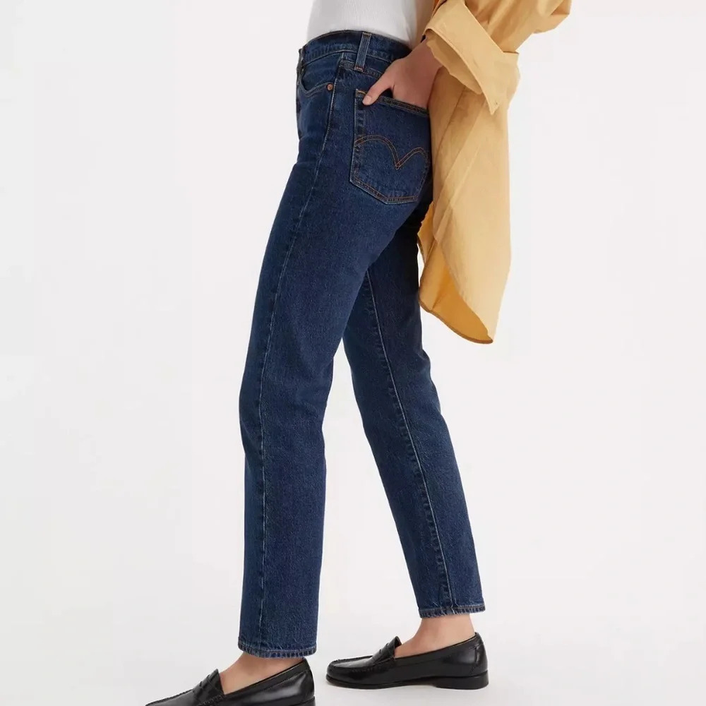 Levi’s Premium Wedgie Straight Ankle Jeans Blue Denim Size 25 - Picture 2 of 8